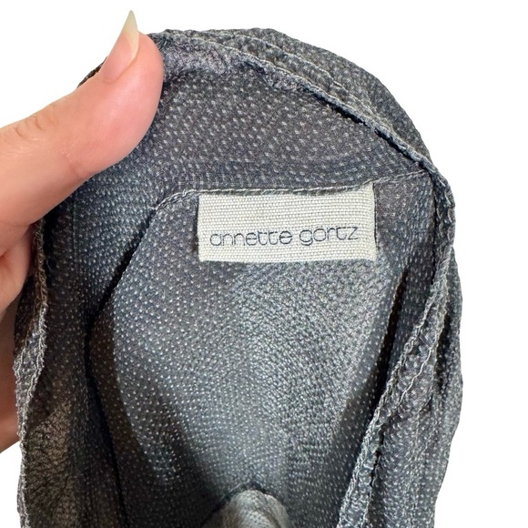 Annette Görtz Goertz Rio 100% Silk Sheer Asymmetrical Crossover Blouse 16104 - Picture 8 of 10